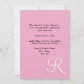 Invitation Monogramme Sandy Beach Bandes blanches Rose Récept (Dos)