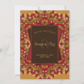 Invitation Monogramme Satin Brodé Or Rouge de l'Est pour Évén (Devant)
