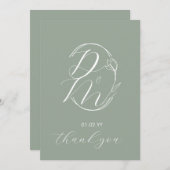 Invitation Monogramme Script Botanique Floral Logo Mariage G (Devant / Derrière)