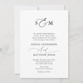 Invitation Monogramme Script Formel Vieux Mariage monétaire (Devant)