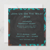 Invitation Monogramme serpent impression Brown et Turquoise (Dos)