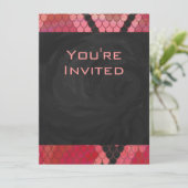 Invitation Monogramme serpent noir et rouge imprimé (Debout devant)