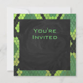 Invitation Monogramme Serpent vert et noir (Devant)