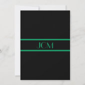 Invitation Monogramme Shamrock Vert Black Bar Mitzvah (Dos)