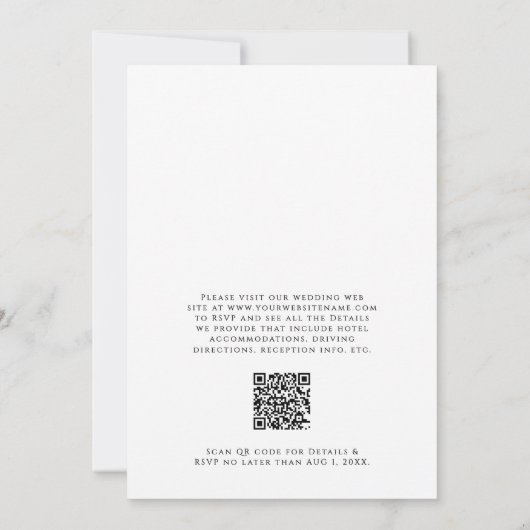 Invitation Monogramme simple classique élégant Mariage de cod (Dos)