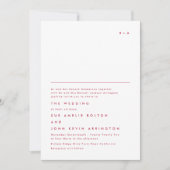 Invitation Monogramme simple élégant Magenta rouge (Devant)