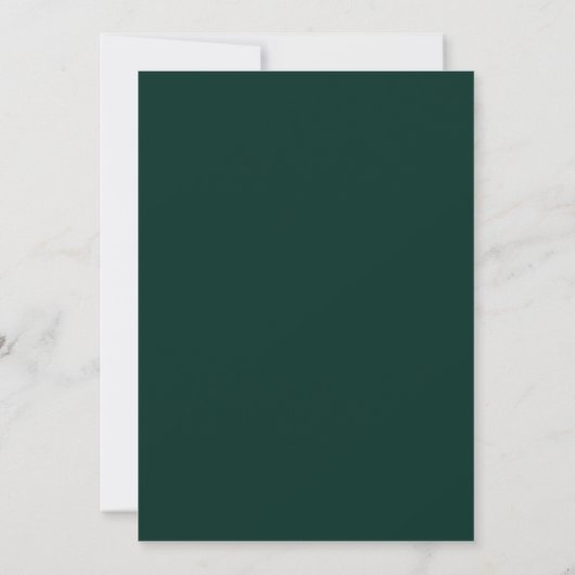 Invitation Monogramme simple Élégant Mariage vert Emerald (Dos)