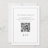 Invitation Monogramme simple et Mariage gris argent frontière (Dos)