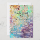 Invitation MONOGRAMME SOLAIRE, bleu clair turquase noir blanc (Dos)