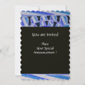 Invitation MONOGRAMME SOLAIRE Géométrique Bleu Turquoise Blan (Dos)