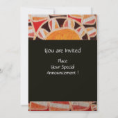 Invitation MONOGRAMME SOLAIRE, jaune orange noir blanc vif (Dos)