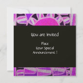 Invitation MONOGRAMME SOLAIRE, rose fuchsia noir blanc vif (Dos)