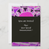 Invitation MONOGRAMME SOLAIRE, violet rose vif noir blanc (Dos)