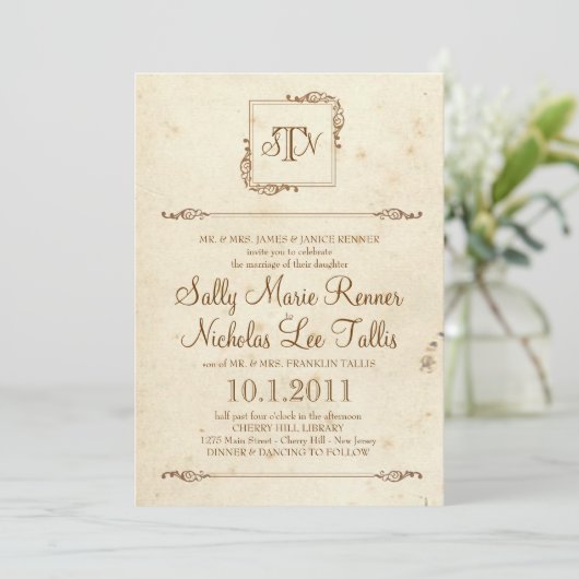 Invitation Monogramme Storybook (Debout devant)