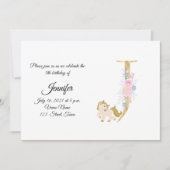 Invitation monogramme sur poule ponée personnalisé (Devant)