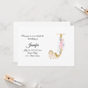 Invitation monogramme sur poule ponée personnalisé