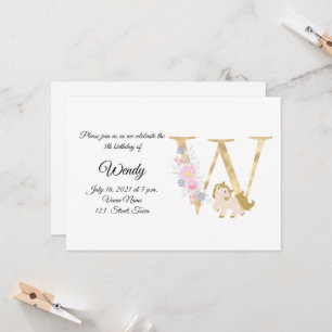 Invitation monogramme sur poule ponée personnalisé