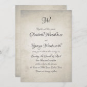 Invitation Monogramme Tourbillonnant| Mariage de calligraphie (Devant / Derrière)