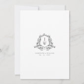 Invitation Monogramme traditionnel Crest Floral Mariage éléga (Dos)