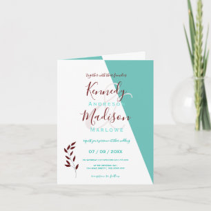 Invitation Monogramme turquoise 💍 Élégance géométrique moder