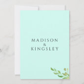 Invitation Monogramme turquoise 💍 Élégance géométrique moder (Dos)