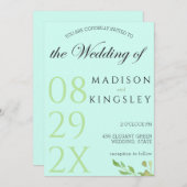 Invitation Monogramme turquoise 💍 Élégance géométrique moder (Devant / Derrière)