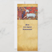 INVITATION MONOGRAMME UNICORN FLORAL PARCHMENT RED WAX SEAL (Dos)