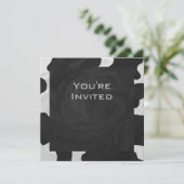 Invitation Monogramme vache noir et blanc (Debout devant)