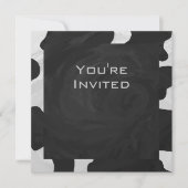 Invitation Monogramme vache noir et blanc (Devant)
