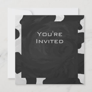 Invitation Monogramme vache noir et blanc
