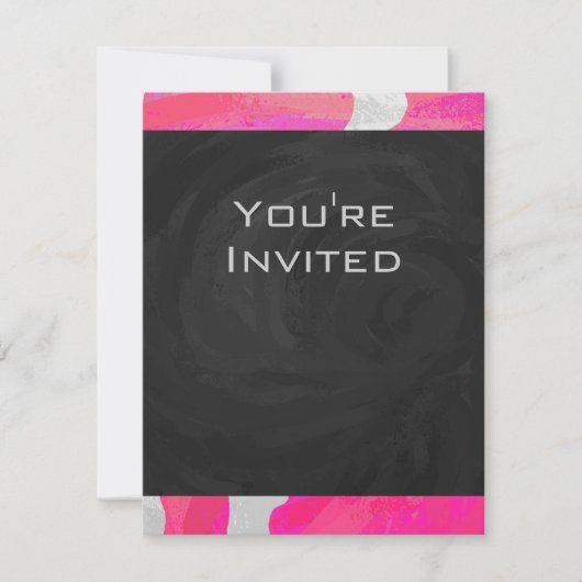Invitation Monogramme Vache rose et blanc chaud (Devant)