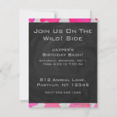 Invitation Monogramme Vache rose et blanc chaud (Dos)