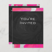 Invitation Monogramme Vache rose et blanc chaud (Devant / Derrière)