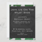 Invitation Monogramme vache vert et blanc (Dos)