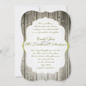 Invitation Monogramme Vert Accents Grange rustique Mariage en (Devant)