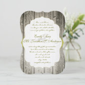 Invitation Monogramme Vert Accents Grange rustique Mariage en (Debout devant)
