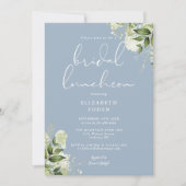 Invitation Monogramme vert Dusty Blue Bridal Luncheon (Devant)