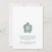 Invitation Monogramme vert Élégance intemporelle Mariage offi (Dos)