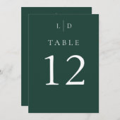 Invitation Monogramme vert émeraude Numéro du Mariage (Devant / Derrière)