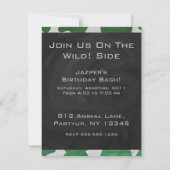 Invitation Monogramme vert et blanc de vache (Dos)