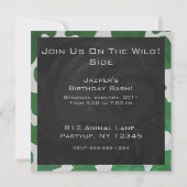 Invitation Monogramme vert et blanc de vache (Dos)