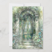 Invitation Monogramme vert intemporel Elegant Mariage d'aquar (Dos)