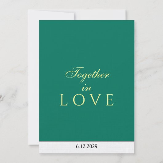 Invitation Monogramme vert tropical minimaliste (Dos)