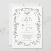 Invitation Monogramme victorien tout en un Mariage (Devant)