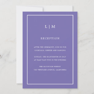 Invitation Monogramme violet minimal Mariage simple et élégan