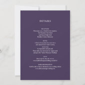 Invitation Monogramme violet tout en un Mariage (Dos)