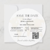 Invitation Monogramme voyage thème mariage enregistrer la dat (Devant)