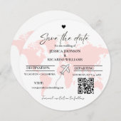 Invitation Monogramme voyage thème mariage enregistrer la dat (Devant / Derrière)