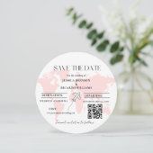 Invitation Monogramme voyage thème mariage enregistrer la dat (Debout devant)