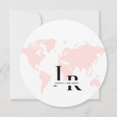 Invitation Monogramme voyage thème mariage enregistrer la dat (Dos)